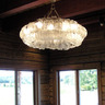 Exclusive modern kilnformed glass chandelier for private house, d 120 cm. Kalli and Valev Sein