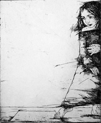 Brave Step  etching  2003  16x13 cm