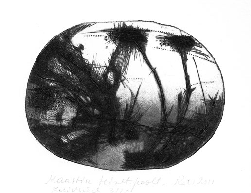 Landscape of the Other Side, dry point 2011 7,8 x10,3cm