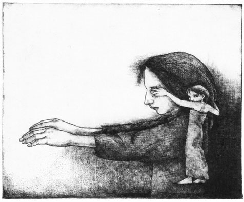 The Eyes of the Fate, intaglio printing 1995 13,1 x 16 cm . 