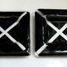 Fused glass candle-holders. 12x12cm. Kalli