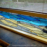Stained glass screen, windows in swimming pool, private house in Tallinn. Valev Sein