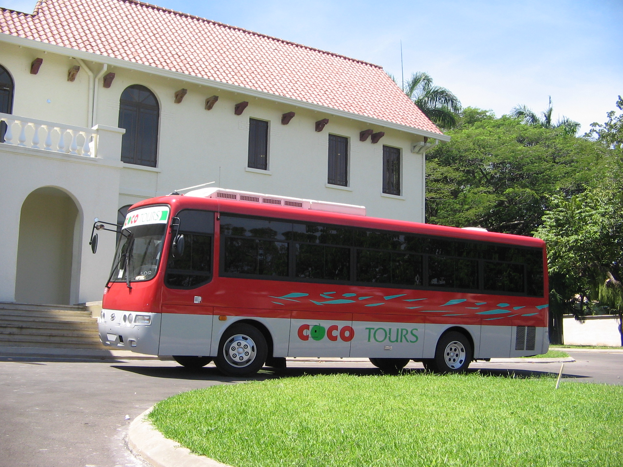 Larger Cocotours bus used on the route from La Romana to Samana