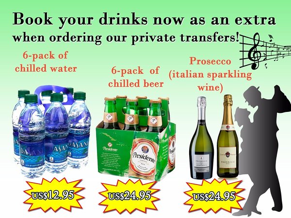 Prebookable drinks on transfers