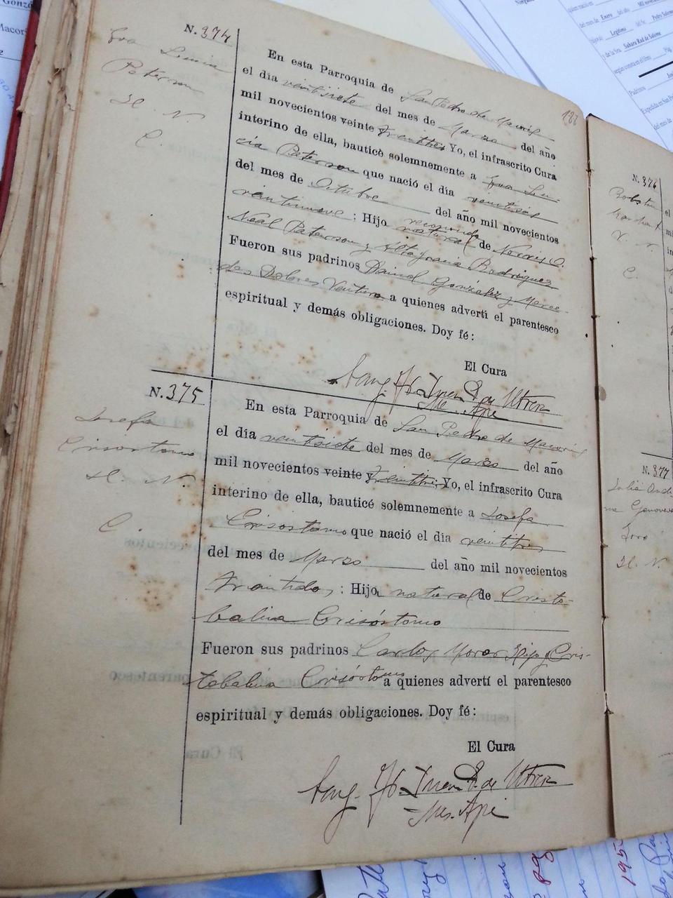 Old dominican marriage record