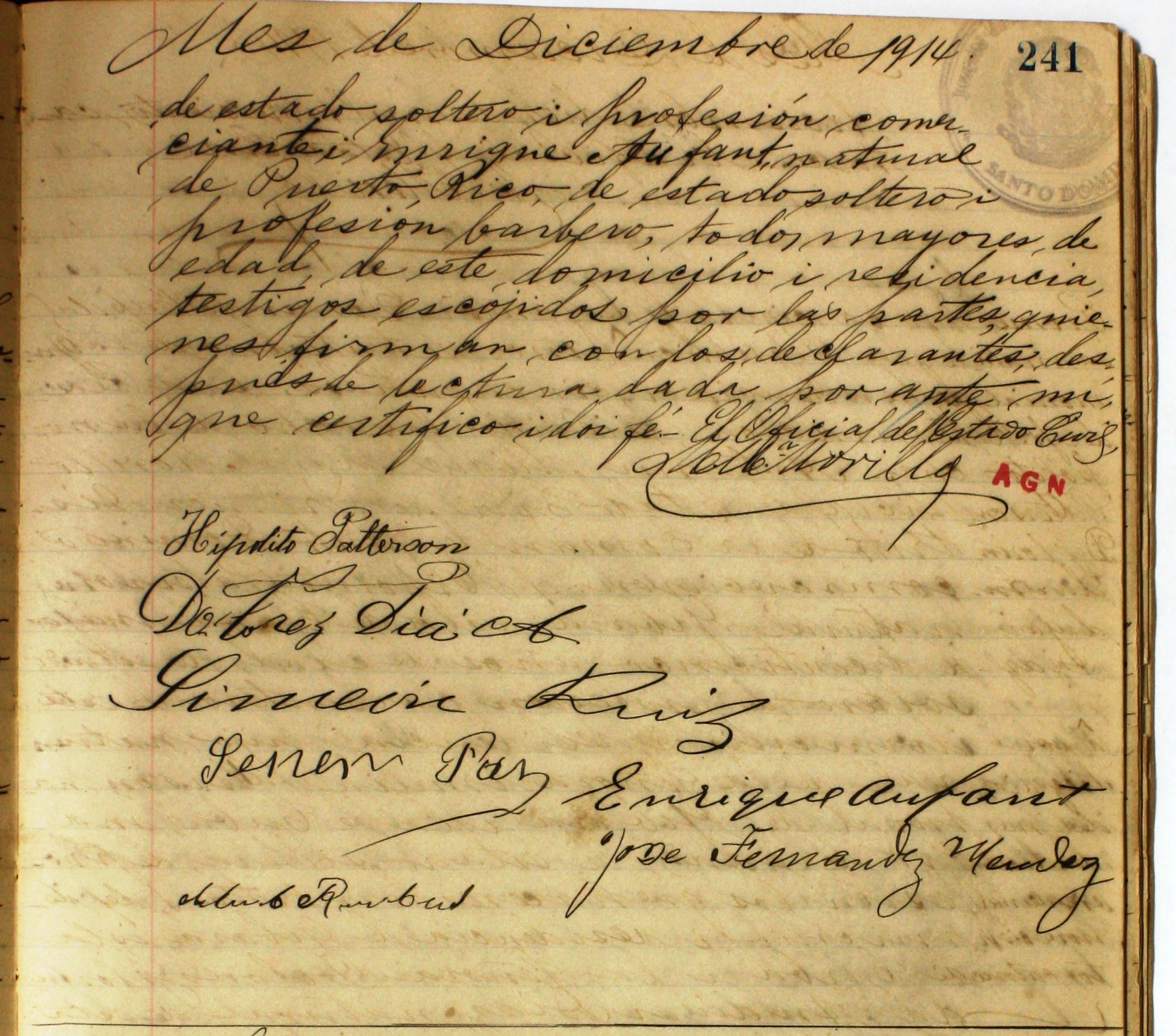 An old handwritten marriage record