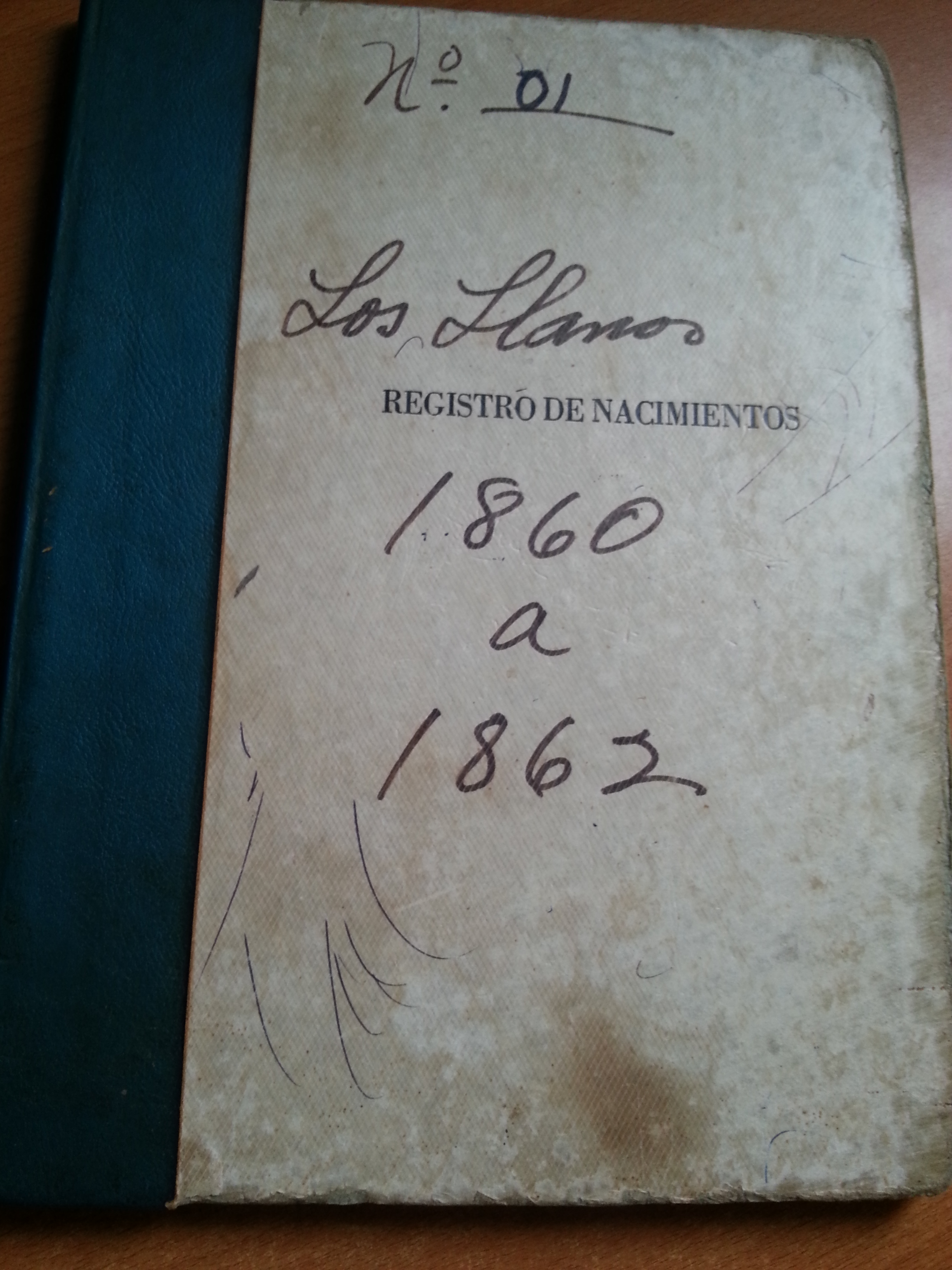 Ein altes dominikanisches  Geburtenbuch vom 19. Jahrhundert