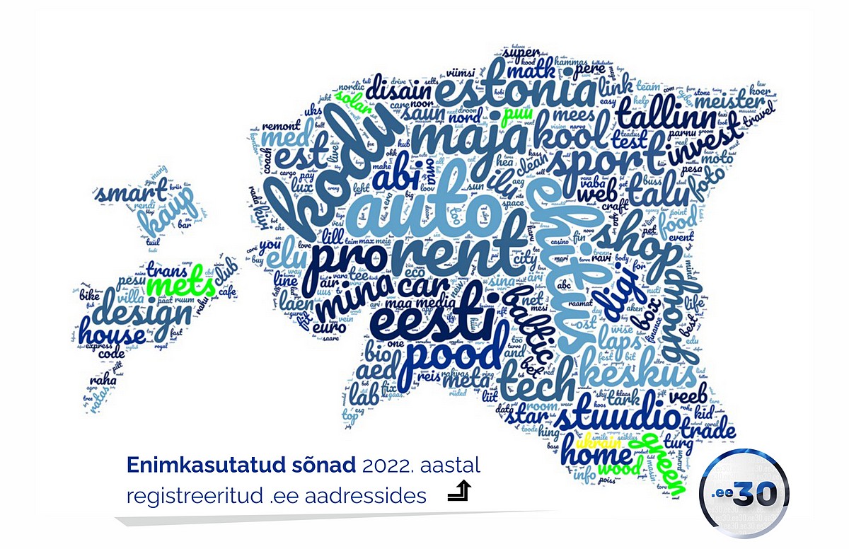 Mis sõnad on .ee domeenides kõige populaarsemad 2022. aastal? Värske domeenikaardi leiad siit! 