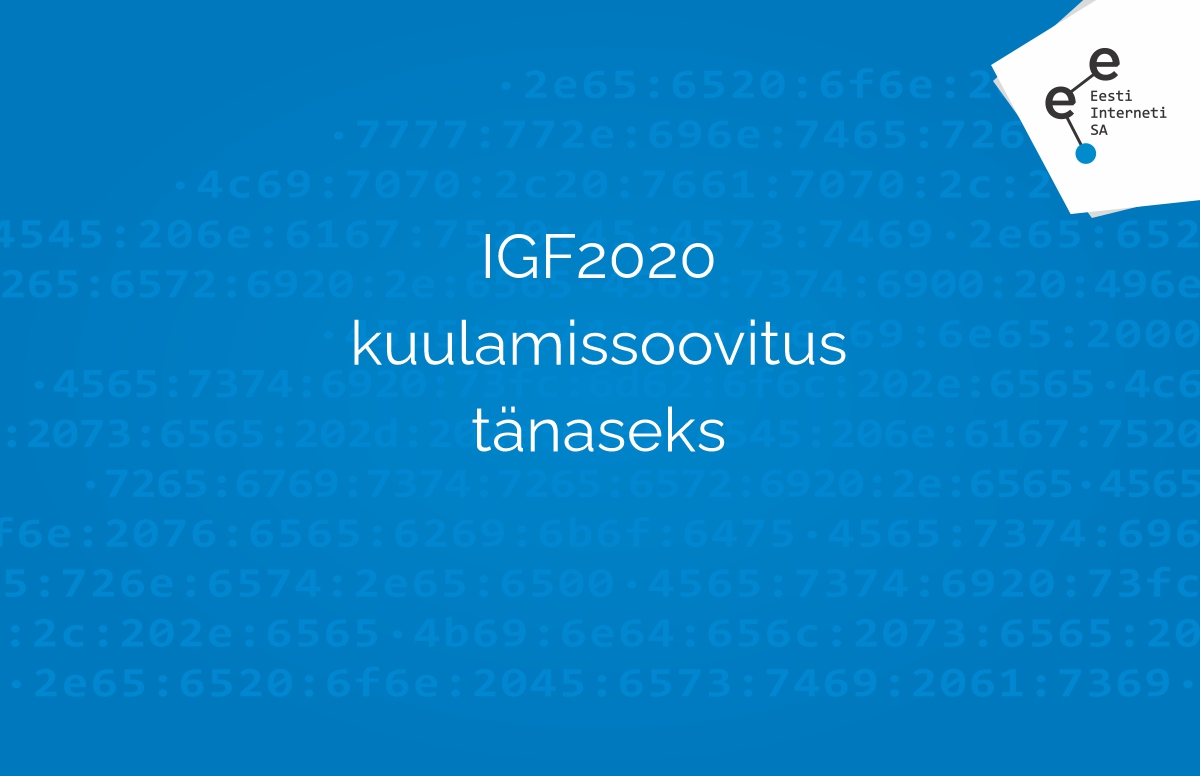 IGF2020: kaks kuulamissoovitust 