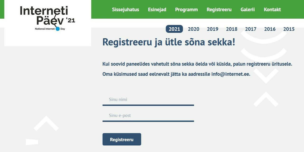 Registreeru Interneti Päevale ja ütle oma sõna sekka